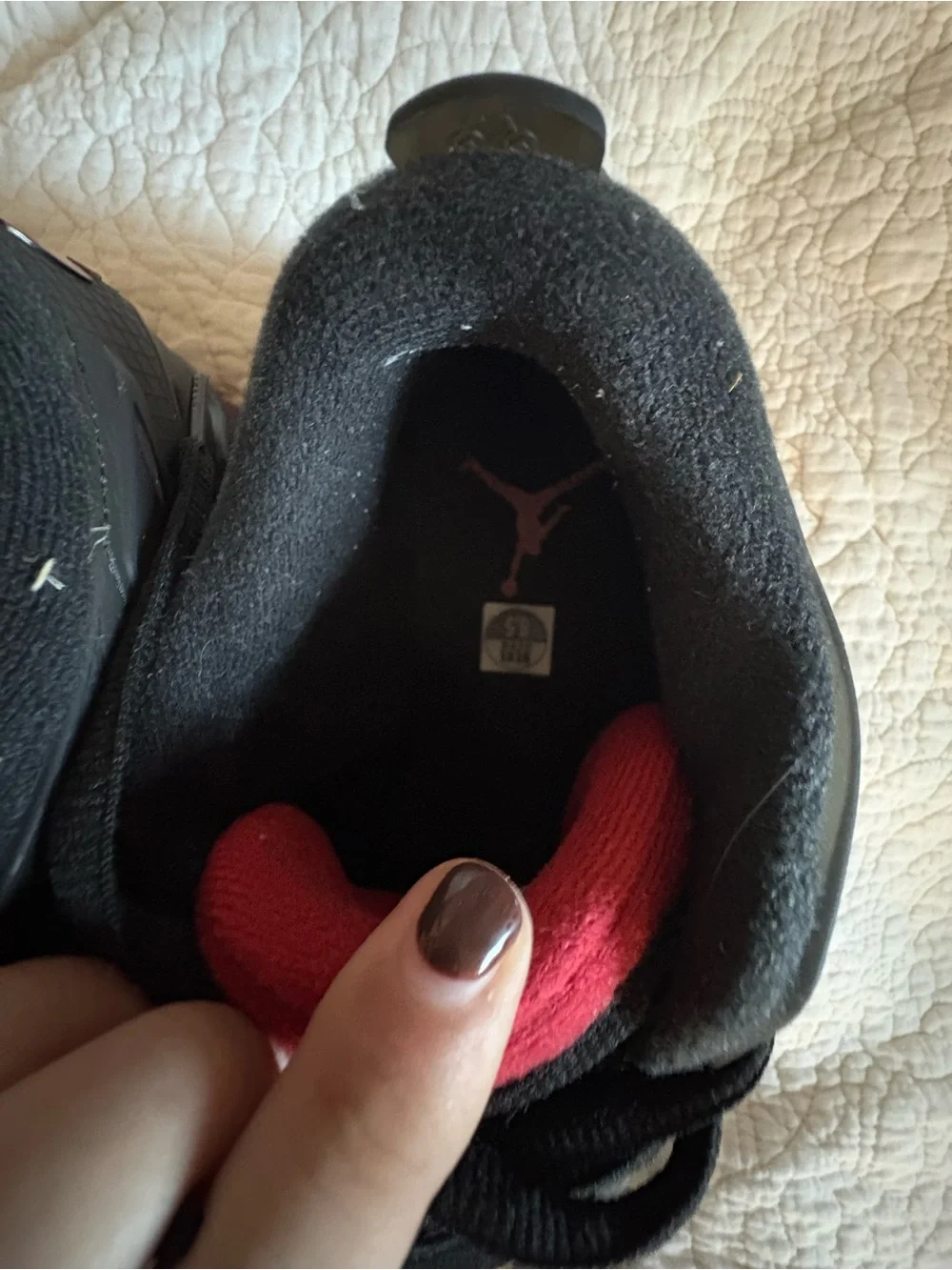 Jordan Men's Black Sneakers with Red Accents